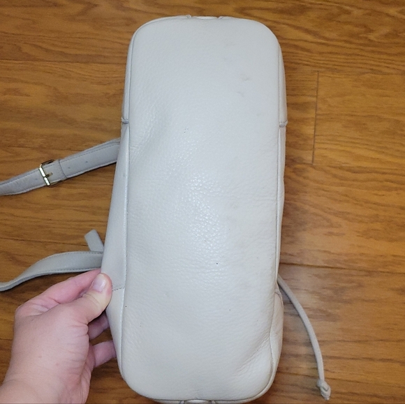 NWT Linea Pelle Preston Perforated Leather Tote Bag, Bone/Ivory - Picture 4 of 5